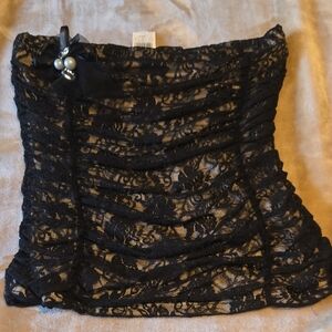Black Lace Strapless Top